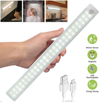 캐비닛 아래 LED 야간 조명, USB 충전식 모션 센서, 옷장 조명, 주방 침실 조명, 주방 벽 램프