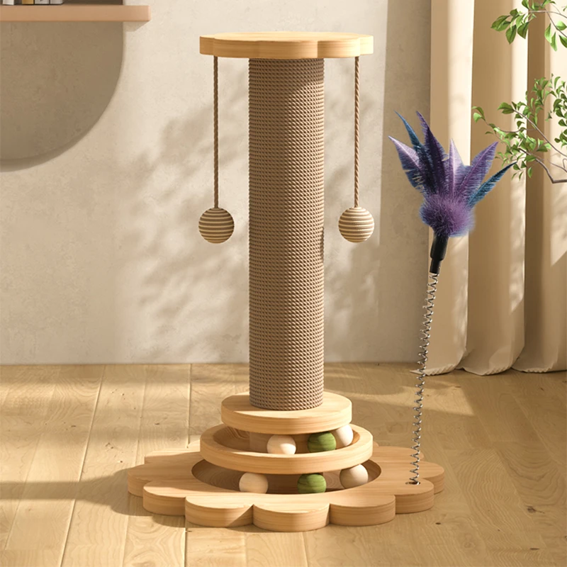 Title 4, Pet Cat Toy Solid Wood Cat Turntable Funny Cat ...