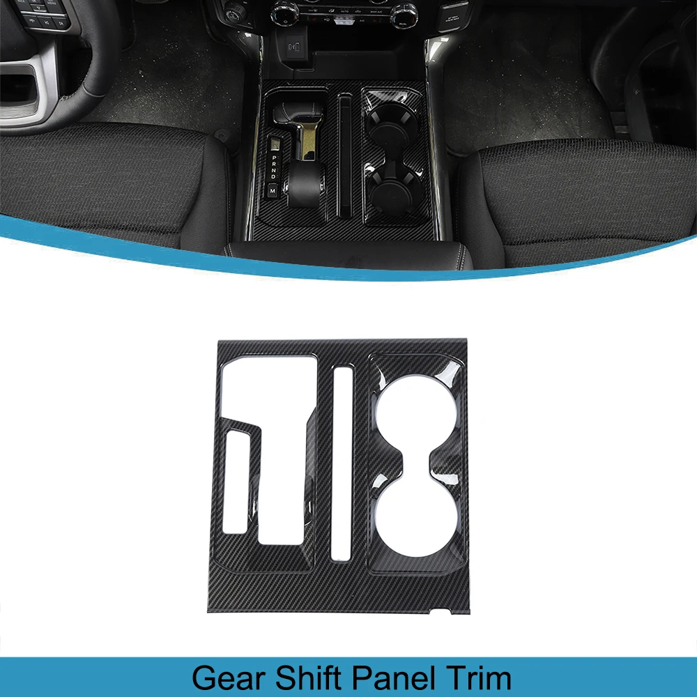 

Car Gear Shift Panel Frame Trim Cover Sticker for Ford F-150 2021 2022 2023 Auto Interior Decoration ABS Styling Carbon Fiber