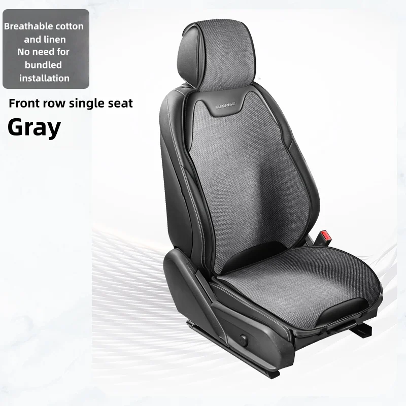 Premium Universal Linen Car Seat Cover - Luxurious Comfort, Breathable, Wear-Resistant, All-Season Design with 3D Wing Support, Available in Four Colors
