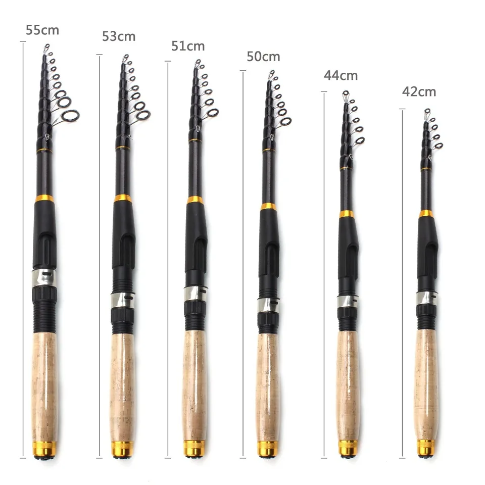 Fishing rod 1.8m-3.6m ultrashort telescopic fishing rod multifunction spinning carbon fish pole tool