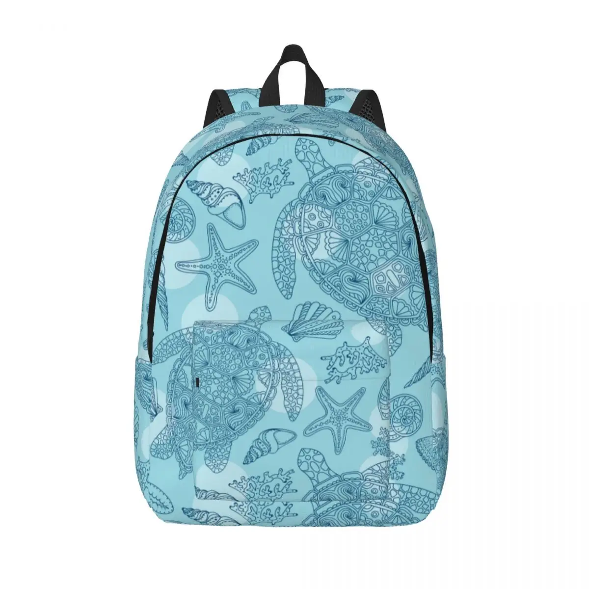 

Blue Sea Turtle Backpack for Boy Girl Kids Student School Bookbag Sea Shell Seastar Daypack Preschool Kindergarten Bag Hiking