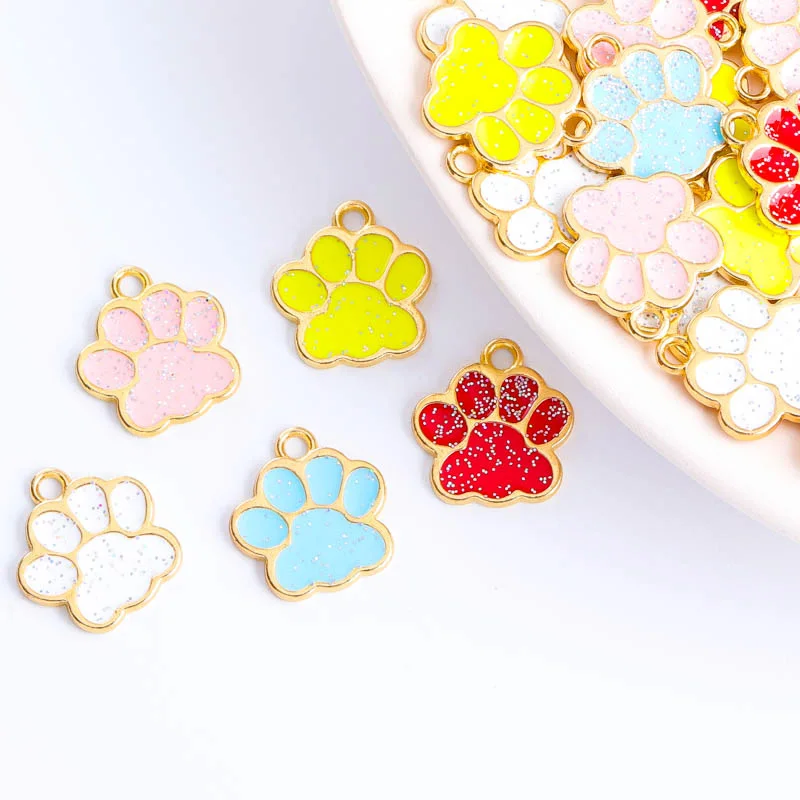 

20pcs 16*17mm High Quality Alloy Color Enamel Cat Claw Pendant Korea Japan Fashion Earrings Necklace Bracelet Accessories Crafts