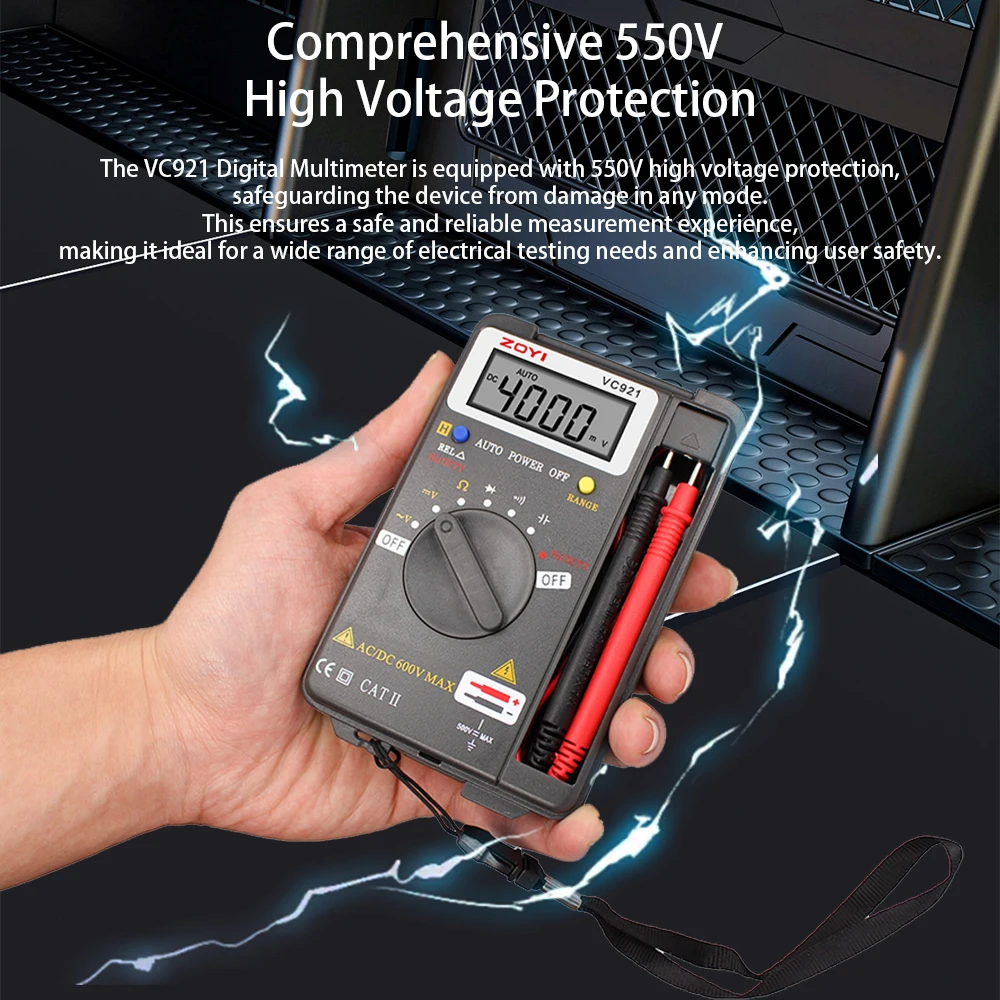 ZOYI Digital Multimeter ZT-921, high precision anti burn pocket sized multi function capacitance tester for electric auto repair - Image 3