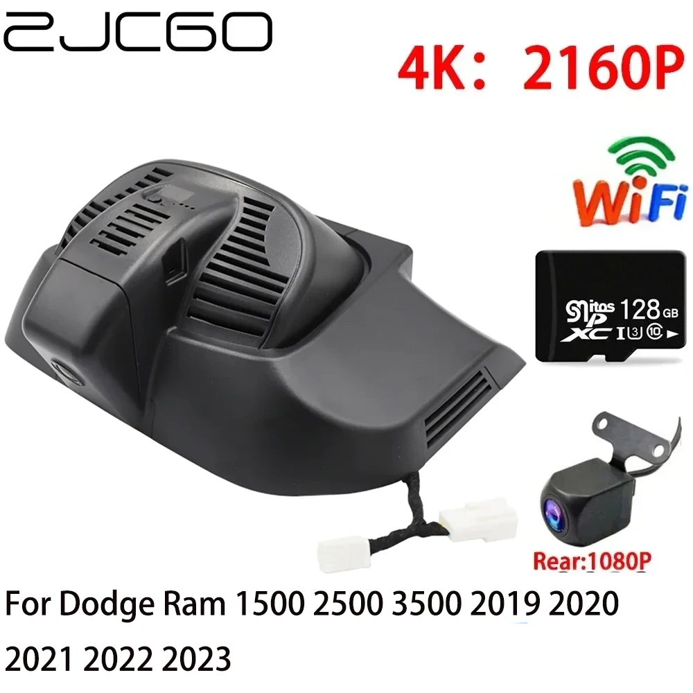 

ZJCGO 2K 4K DVR Dash Cam Wifi Front Rear Camera 2 Lens 24h Parking for Dodge Ram 1500 2500 3500 2019 2020 2021 2022 2023