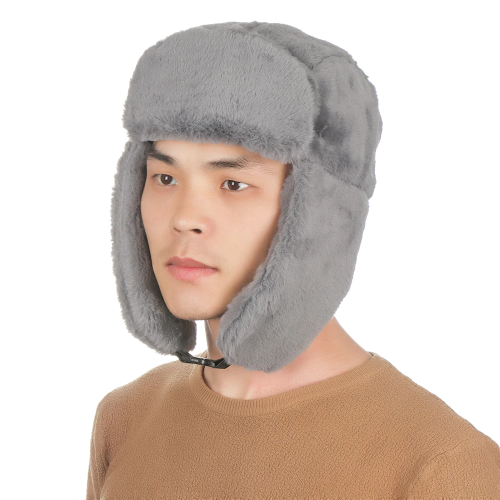 Women Men Earflap Bonnet Windproof Winter Hat Bomber Hat Snow Caps Russian Ushanka