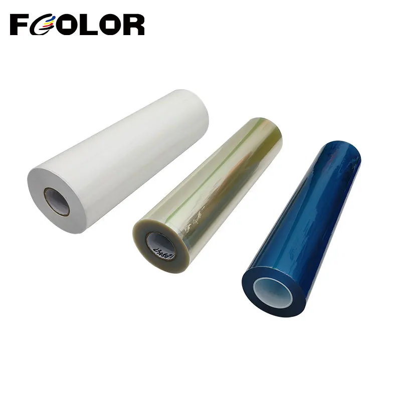 Fcolor 화이트 클리어 롤 UV DTF AB 필름, i3200 UV DTF 프린터용 라미네이트 스티커 A 필름, B 필름, 금속 유리로 전사, 60cm