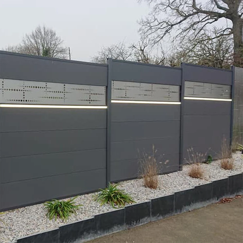 Aluminum Full interval Fence Decoration Aluminum Composite Fence Outdoor Simple Design Garden Security System Alu