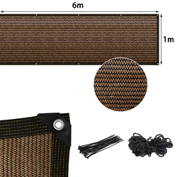 Outdoor Sunshade Privacy Screen - UV - Resistant Mesh (Brown 1x6m)
