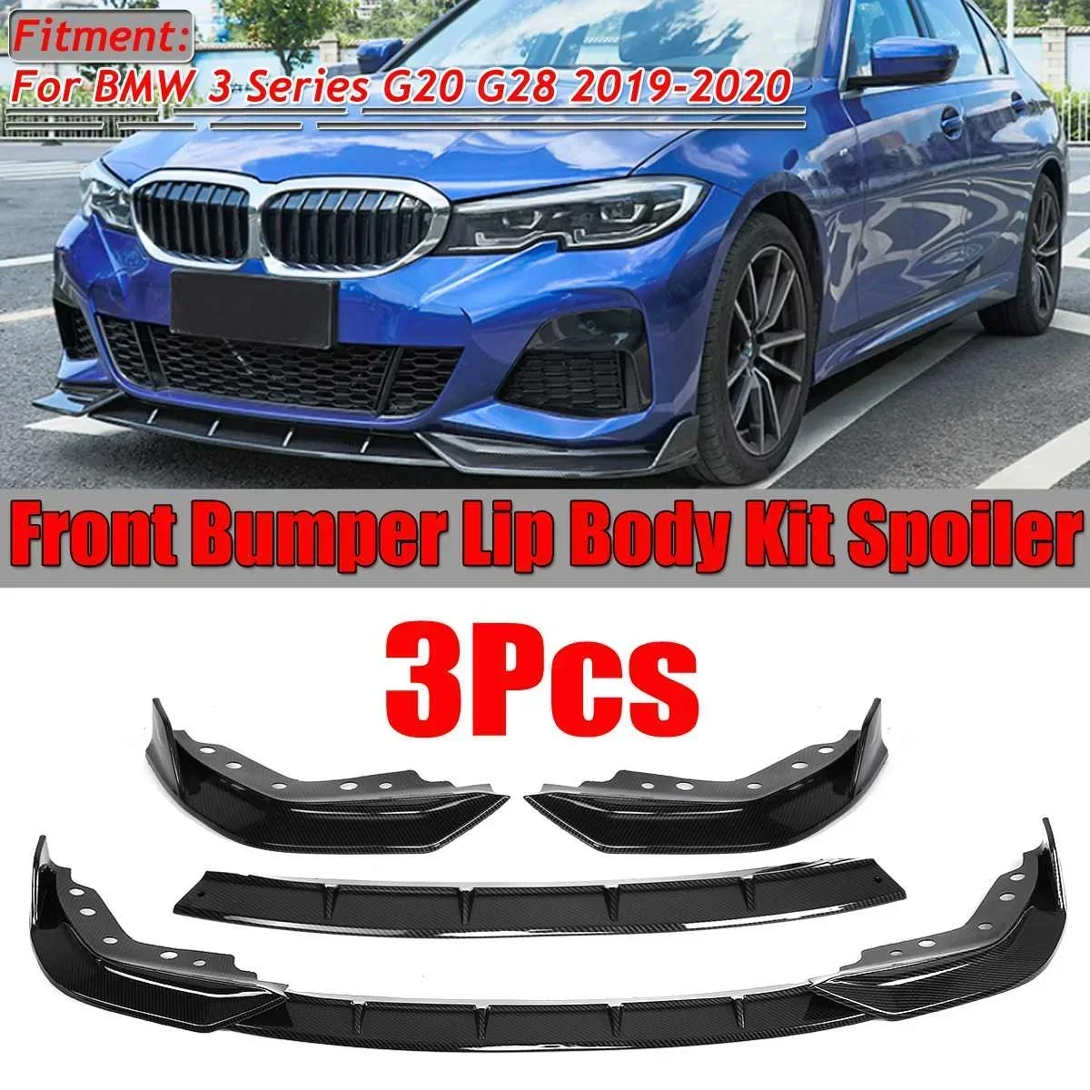 

G20 Front Lip Car Front Bumper Splitter Lip Spoiler Diffuser Cover For BMW 3 Series G20 G28 2019 2020 Car Accessories Body Kit