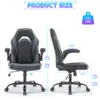 JHK Ergonomic Office Computer Home Gaming Desk Chair Adjustable PU Leather Racing Chair Flip-up Armrest For Christmas Furniture 3