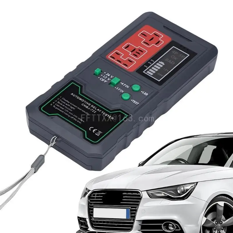 12V 24V Battery Tester Relay Analyzer Alternator Checker Vehicle Cranking Charging System Diagnostic Tool for Motorcycle circuit tester auto diagnostic scanner