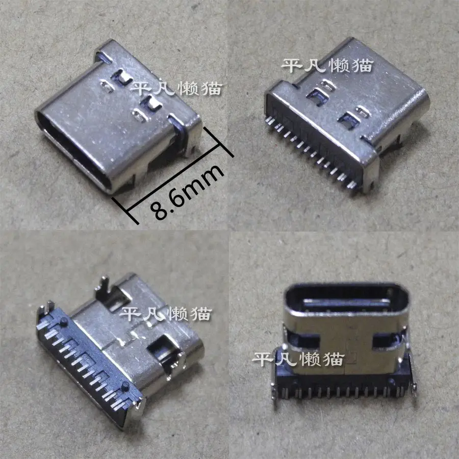 

Free shipping For USB connector Type - C USB3.1 mother 12 p 12 needle USB charging interface L = 8.6 MM