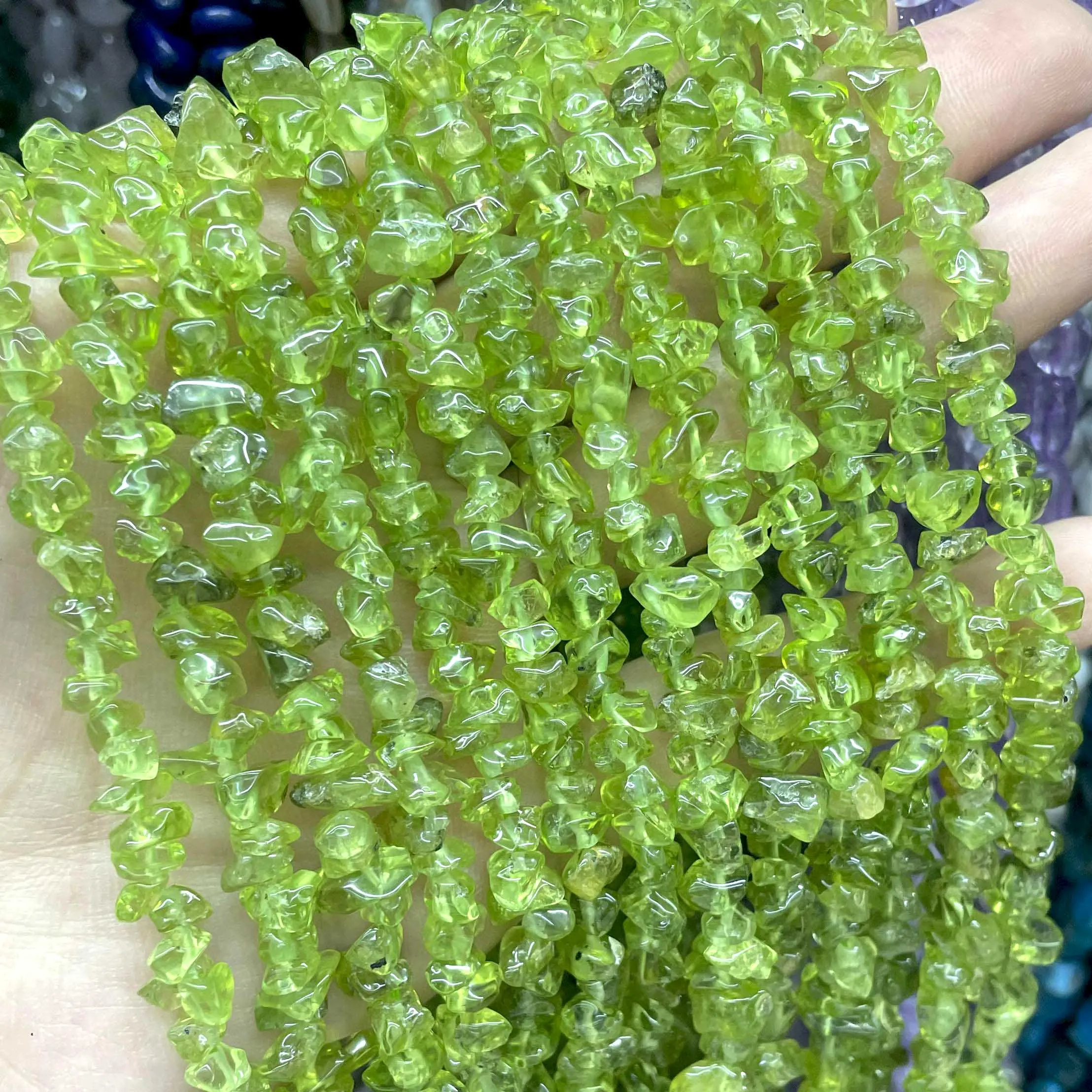 6 8 10mm Perline Di Pietra Sciolte Di Peridoto Verde Perline - Foto 2