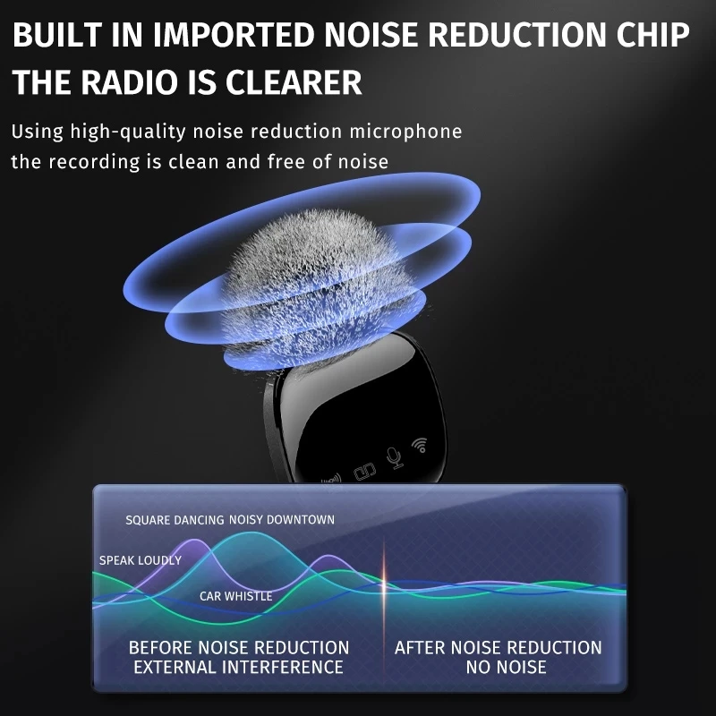 New R8 Wireless Lavalier Microphone Mic for Iphone Android Bluetooth Noise Reduction Recording Karaoke Live Radio Microphone