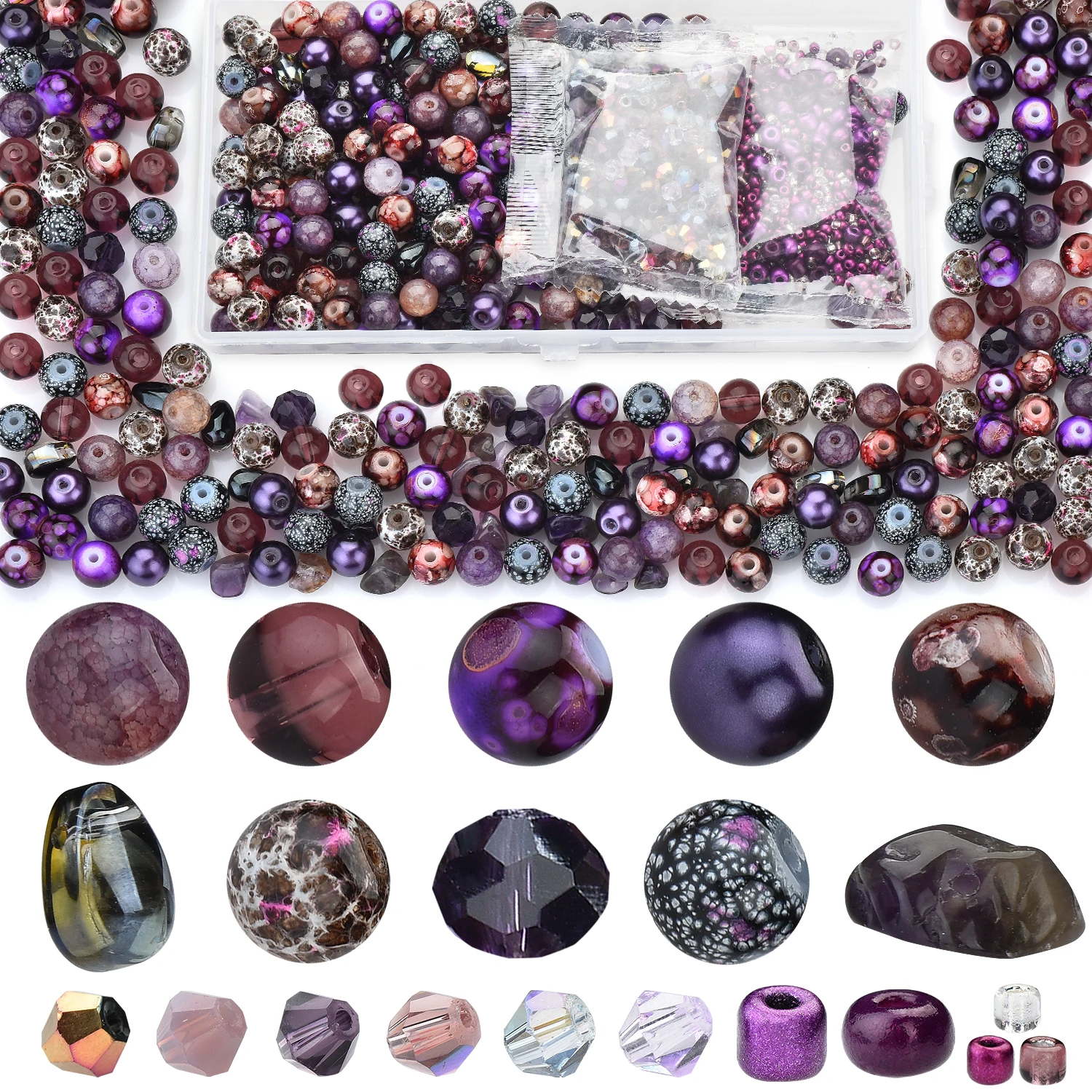 Green Glass Beads Jewelry Making Kit – Round and Seed Beads