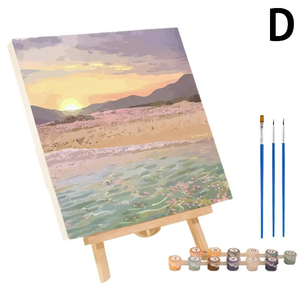Kit Pintura Por Números UNIQUORS - 3 Telas 20x30cm Com Moldura