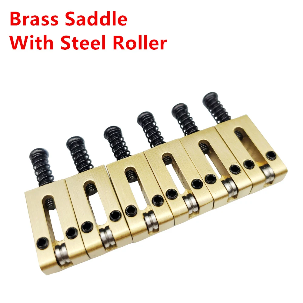 

【Made in Japan】 10.5MM Brass Saddle With Stainless Steel Roller Electric Guitar Tremolo Bridge Saddles For Strat ST TL Guitar