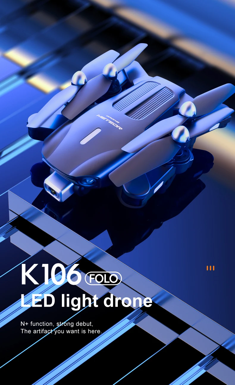 drone exploration remote control quadcopter K106 LED Light Drone 4K HD Camera Visual Obstacle Avoidance Optical Flow Positioning Foldable RC Quadcopter Boy Gifts 2022 New 3dr solo remote charger