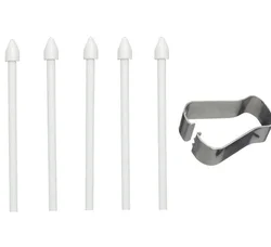 Deluxe Touch Stylus Tips Set with Metal Clip - Premium S Pen Accessories (5 - Pack) (White)