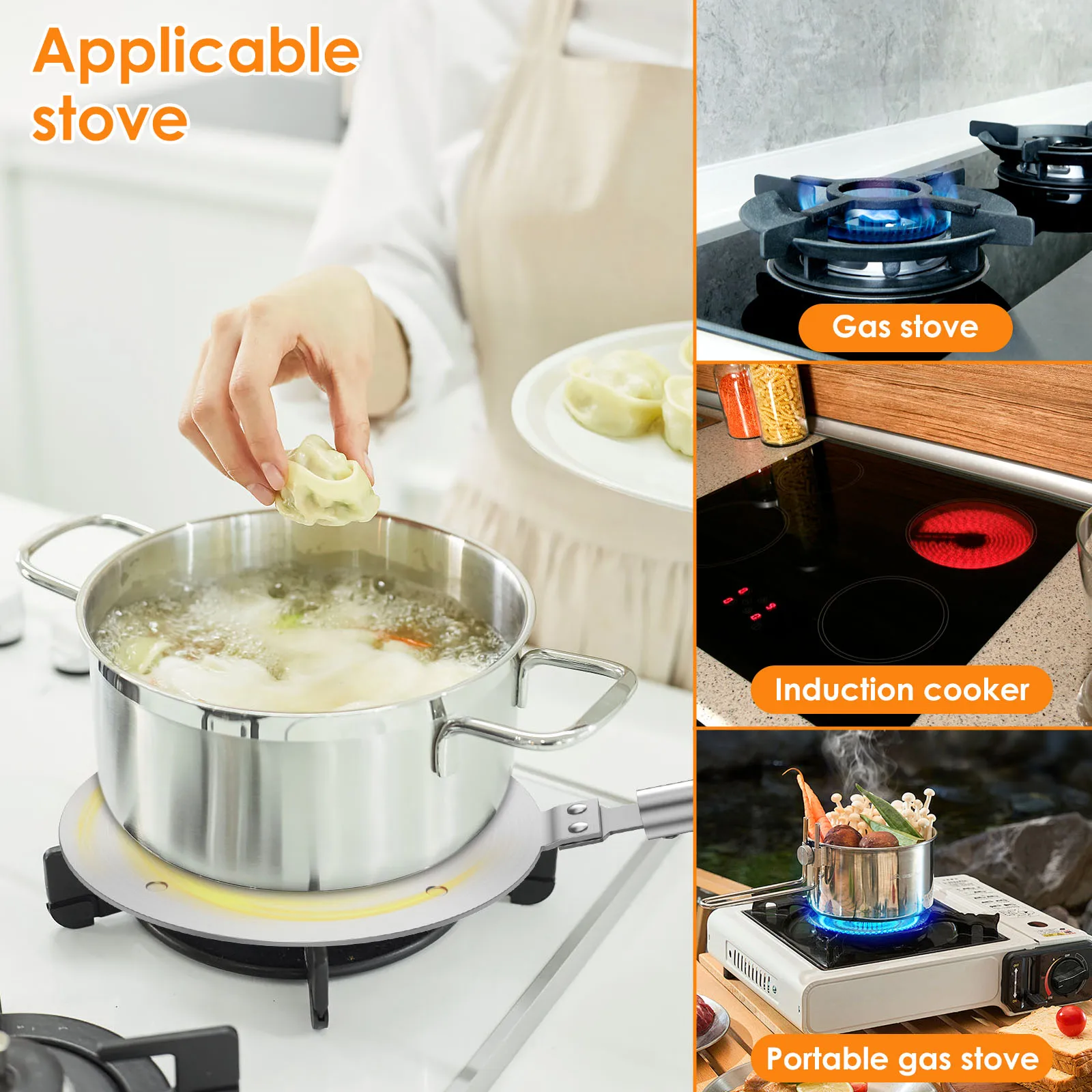 Kitchen Induction Cooker Heat Conduction Plate Heat Diffuser Ring Plate Induction Cooker Stove Protector Kitchen Accessories