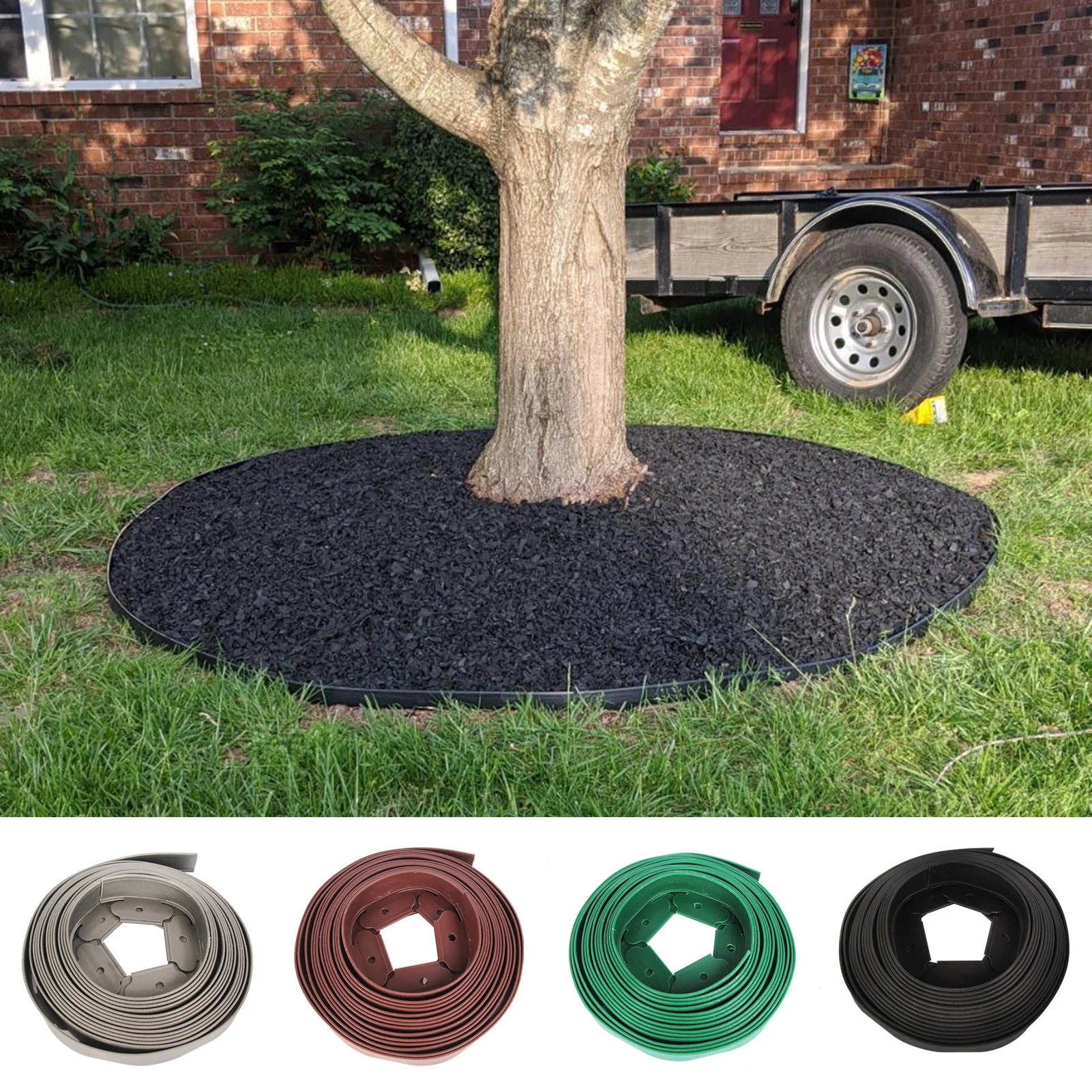 

5m Lawn Fence Garden Isolation Edging Landscape Edging Garden Edging Border Courtyard L-shaped Stone Grass Barrier 15 Stakes