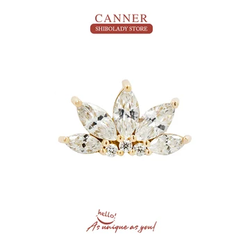 CANNER 1 개 귀여운 꽃 귀걸이 실버 925 귀걸이 스터드 귀걸이 특이한 귀 피어싱 웨딩 파티 고급 보석 18K
