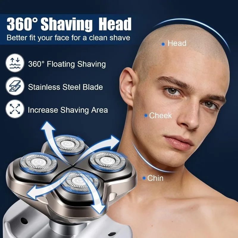 Pro4 Ersatzklinge Kompatibel mit Skull Pitbull/Butterfly Kiss Pro/Palm Shavers Nass&Trocken Waschbarer Elektrischer Rasierkopf – Detail 7