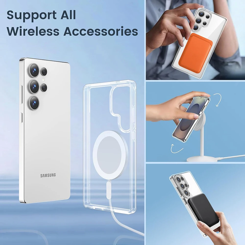 حافظة هجينة للشحن اللاسلكي Magsafe مغناطيسية لهاتف...