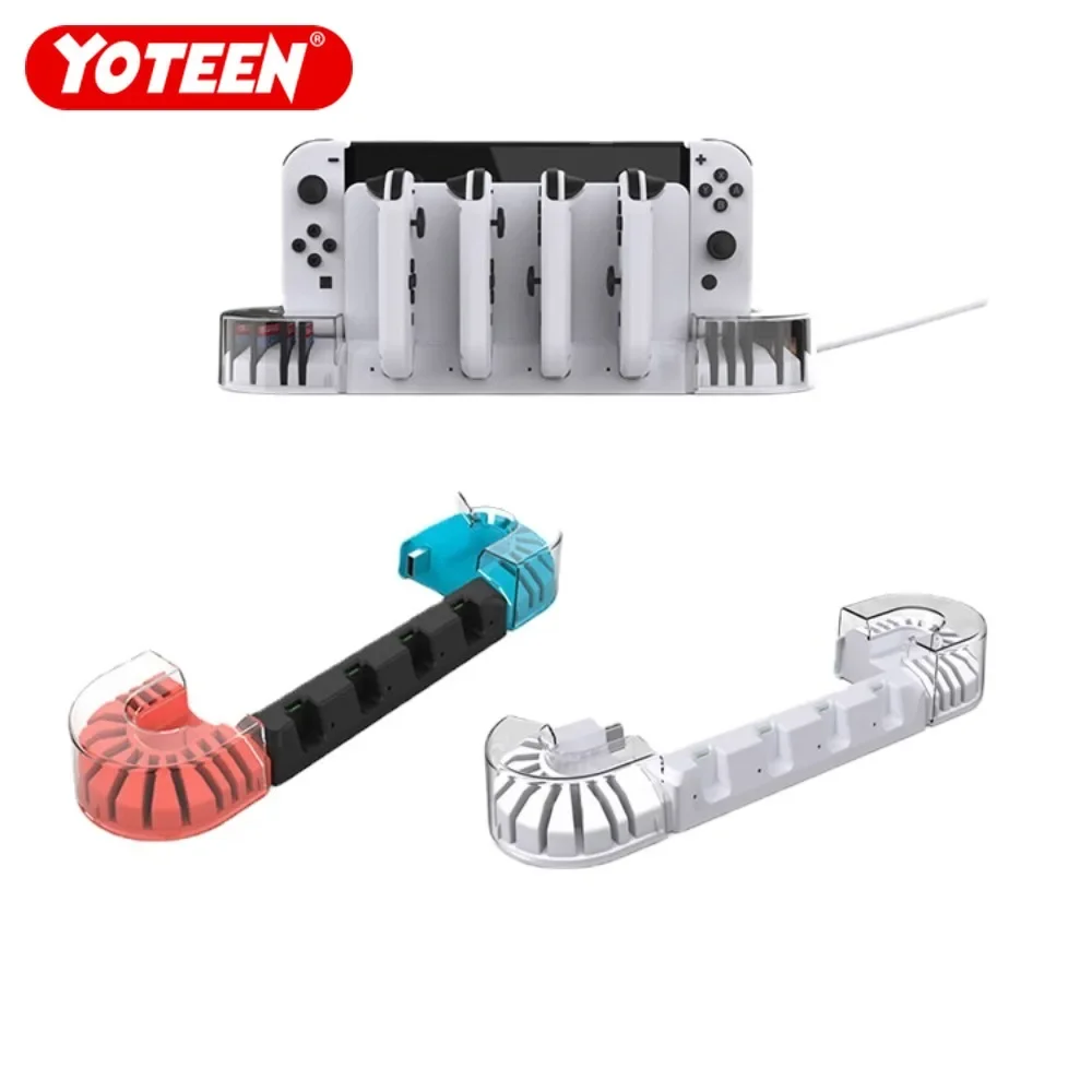 Yoteen Joycon Dock Di Ricarica Per Nintendo Switch Oled 20 Game Cards Collection Storage Con Coperchio Antipolvere Per 4 Caricabatterie Joycon