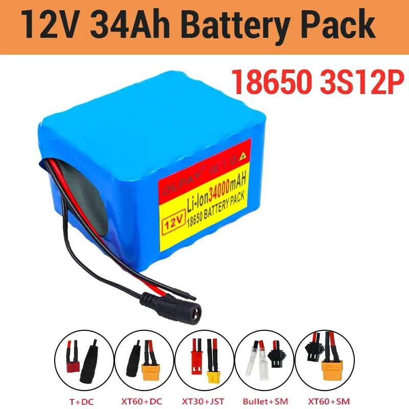 

Free Shipping 12V 34Ah 3S12P 12.6V 34000mAh High-power Lithium Battery Pack for Inverter Xenon Lamp Solar Street Light