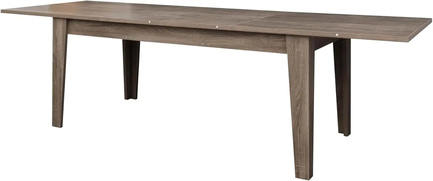 Description Picture 6 of itemRustic Wood Extendable Dining Room Table 71"-106" Rectangular Expandable Dining Tables for 6-12 people (Dark Oak)