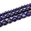 Fine Natural Round Gemstone Beads  Purple Charoite For Jewelry Making DIY Women's Bracelet Necklace Charms 6/8/10MM 15'' 1