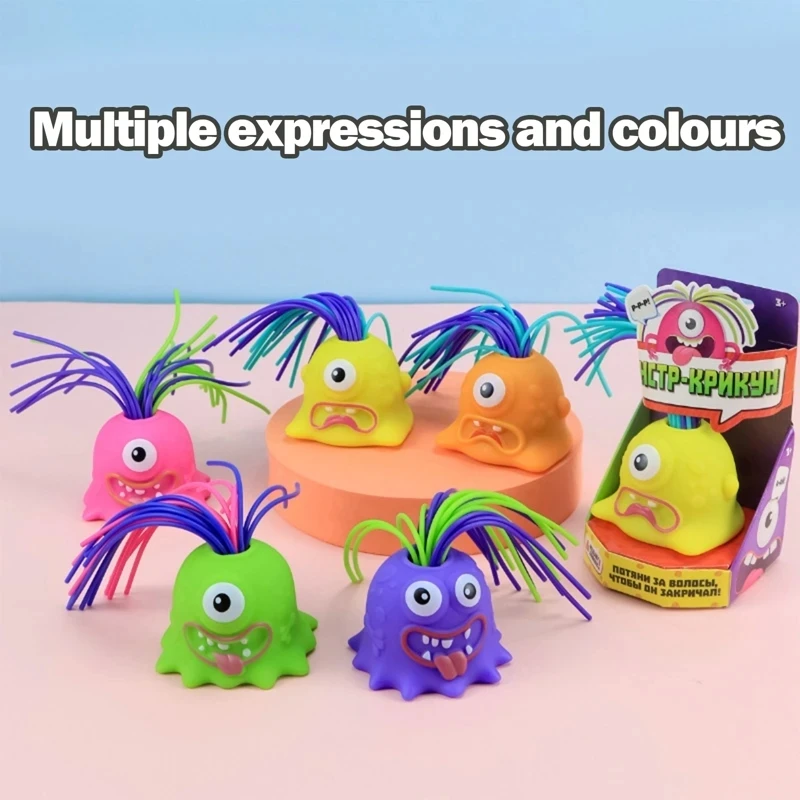 

Novelty Funny Hair Pulling Will Be Screaming Little Monster Halloween Fidget Toy for Kids Gifts Decompress Toys Educational Toy