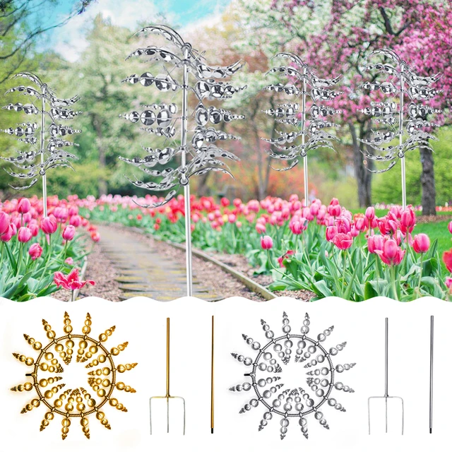 Varázslatos Fém Szélmalom Szélen Működő Szobrok Szél Fonó Kinetikus Szélfogók Kültéri Udvari Dekoráció Graden Táj - Image 4