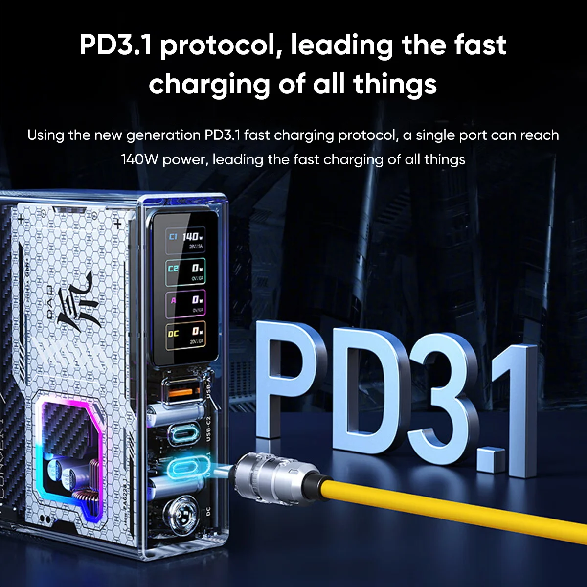 Redmagic DAO 150W GaN Charger Super Fast Charger Type c/1DC/1A Phone Charger Fast Charging for Red Magic 9 Pro Nubia Z60 Ultra