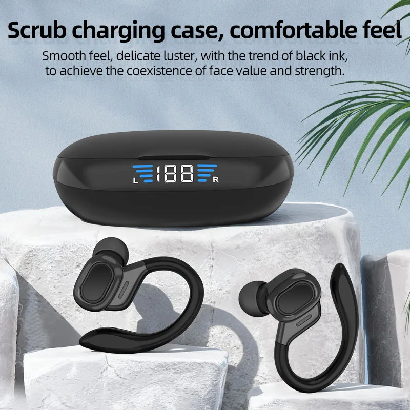 Wireless Ear Hook Sports Earbuds - HiFi Stereo Waterproof Headset with Mic
