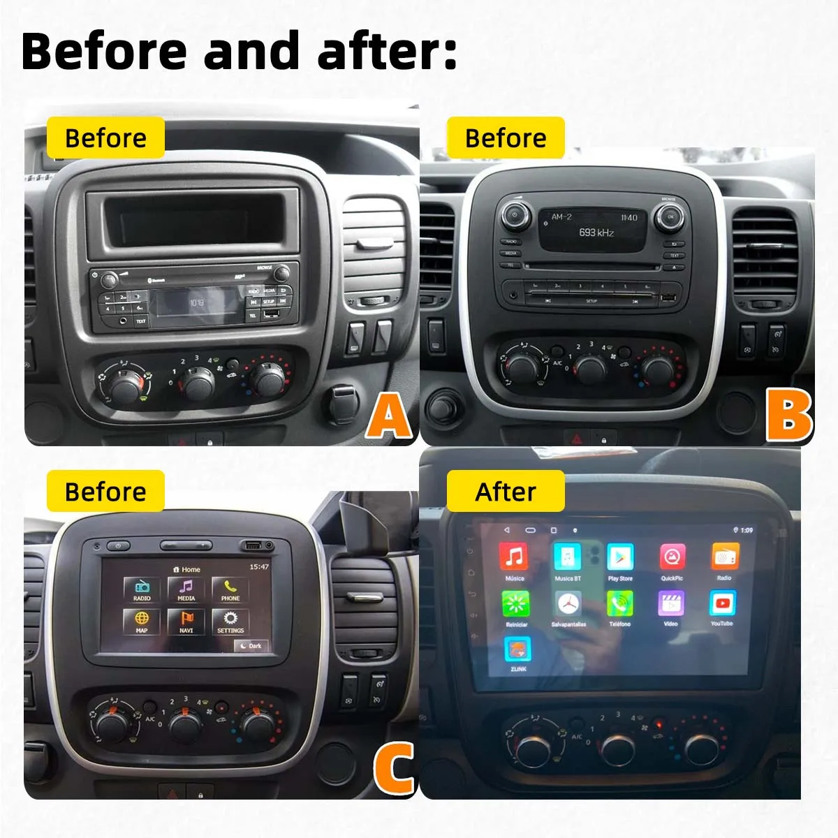 For Renault Trafic 2008 2din Rotating Multimedia Screen Car Radio Video  Player Gps Navigation Android 10 Autoradio Stereo Hu - Car Multimedia  Player - AliExpress