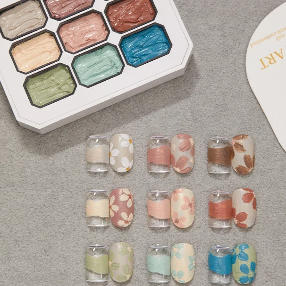 9Colors 3D Sculpture Oil Paintting Soak Off Gel Nail Modeling Gel Carving Nail Acrylic Soild Creative Art DIY