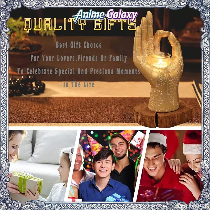 무상표 부처님 손 모양 티라이트 캔들 홀더 레진 빈티지 젠 장식품 홈 거실 데스크탑 명상 장식 소품