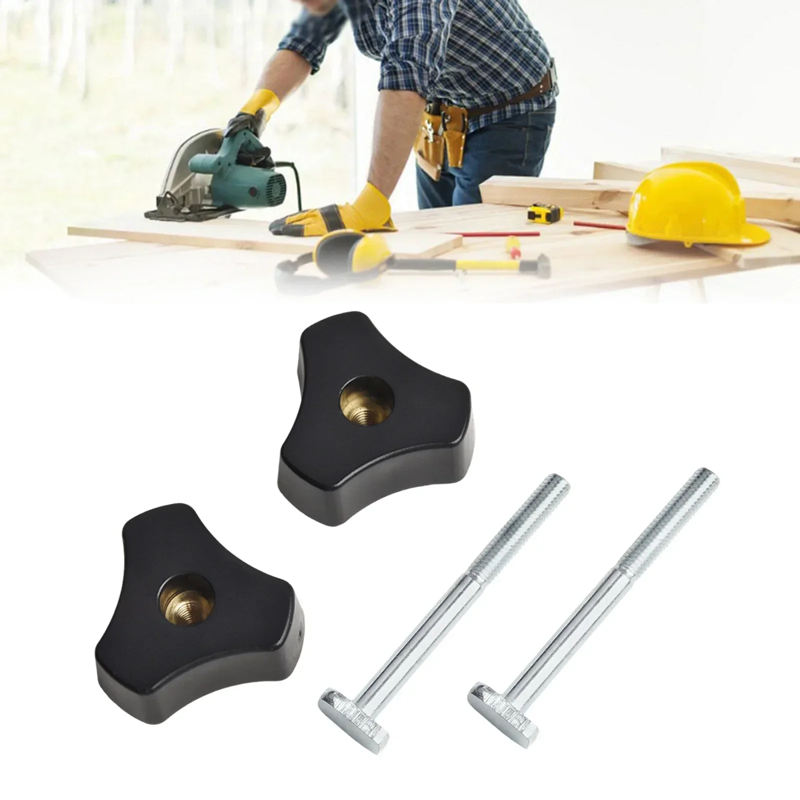 4 Pcs M6 Thread T-Track Bolts Knobs Screw Nut Set Clamps Fastener Woodworking Bench Jigs For Carpentry Hand Tools Accessories