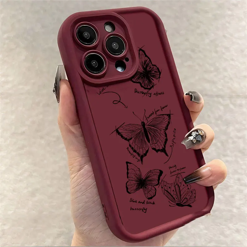 Black Butterfly Shockproof Soft Silicone Phone Case Cover