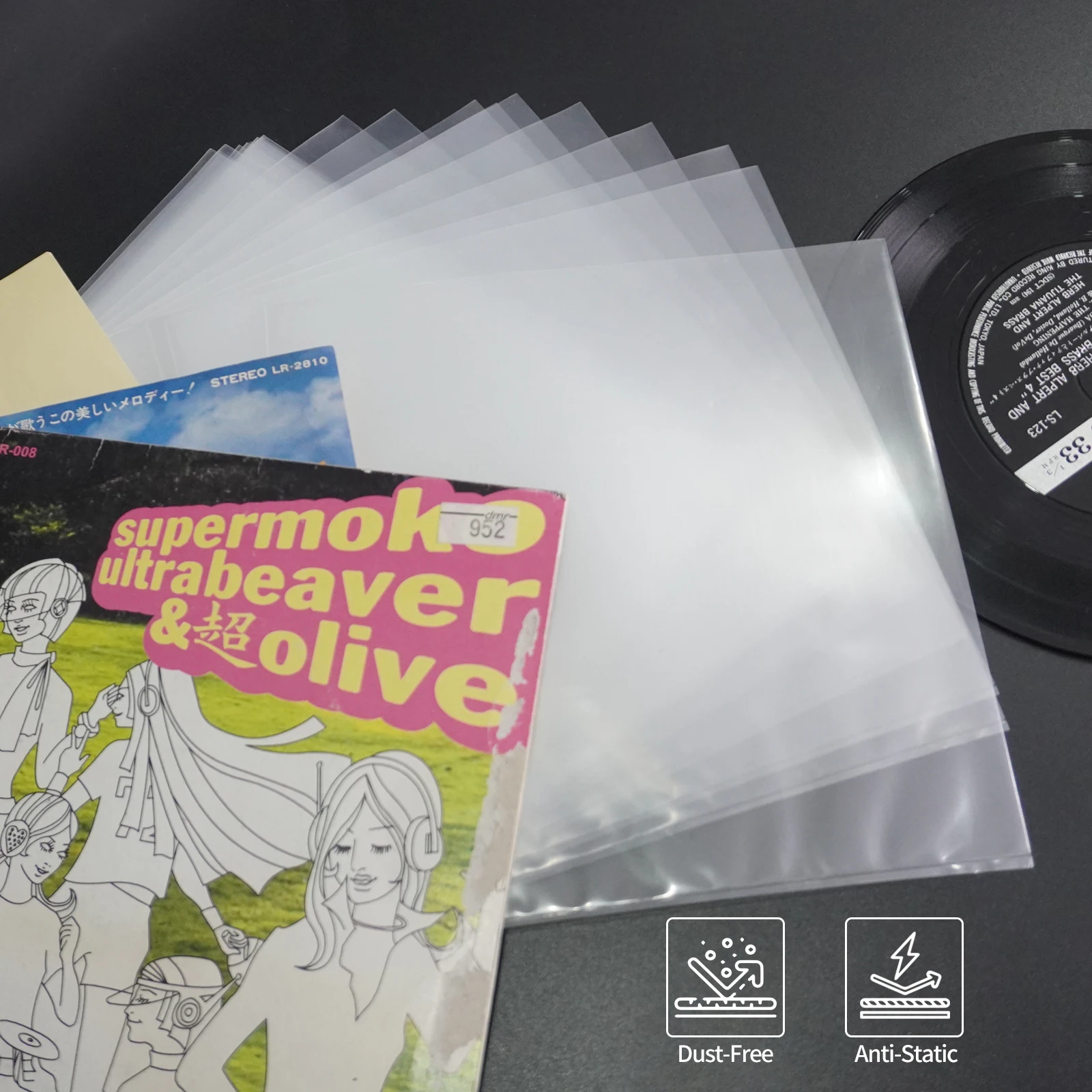 HOT 50/100pcs 7인치 레코드 외부 슬리브 방진 비닐 레코드 플라스틱 슬리브 플랫 오픈 백 7인치 EP 보호 커버 슬리브