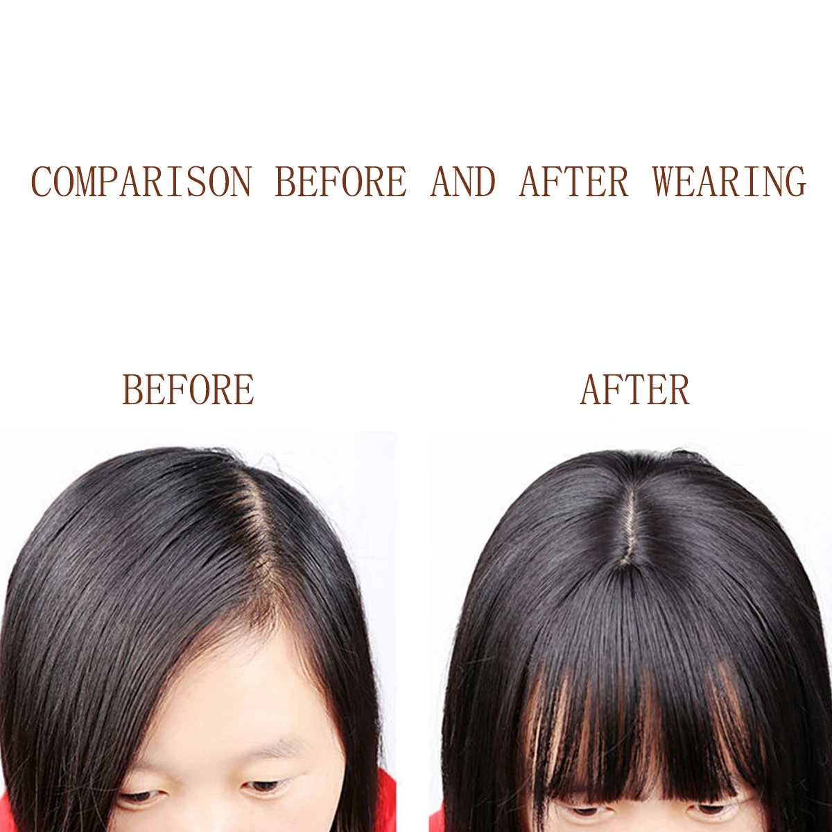 Synthetic Hair Toppers With Bangs Clip In Hair Topper Hair Pieces For Thinning Hair Hair Loss Cover Gray Hair Hair Accessories