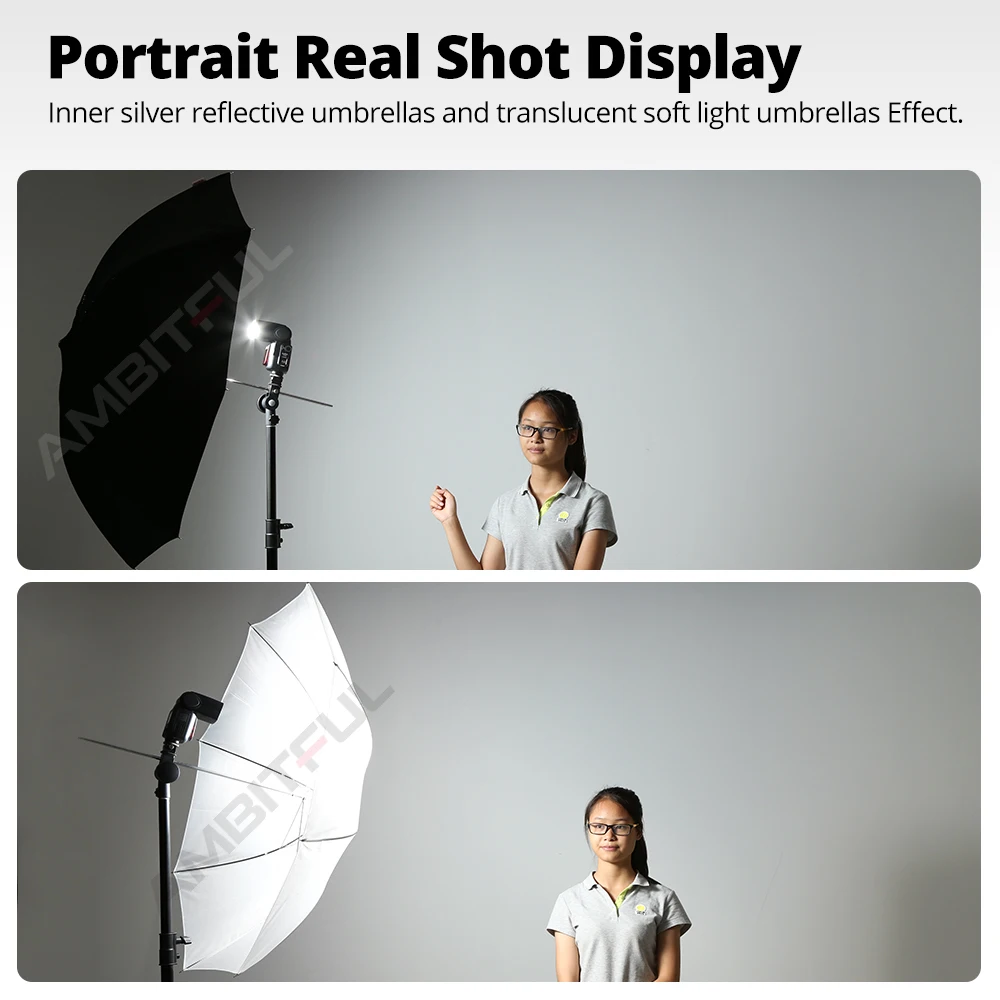 Godox-스튜디오 플래시 스트로브 조명용 이중 레이어, 91cm, 36 인치, 83cm, 33 인치, 반투명 블랙 화이트 우산