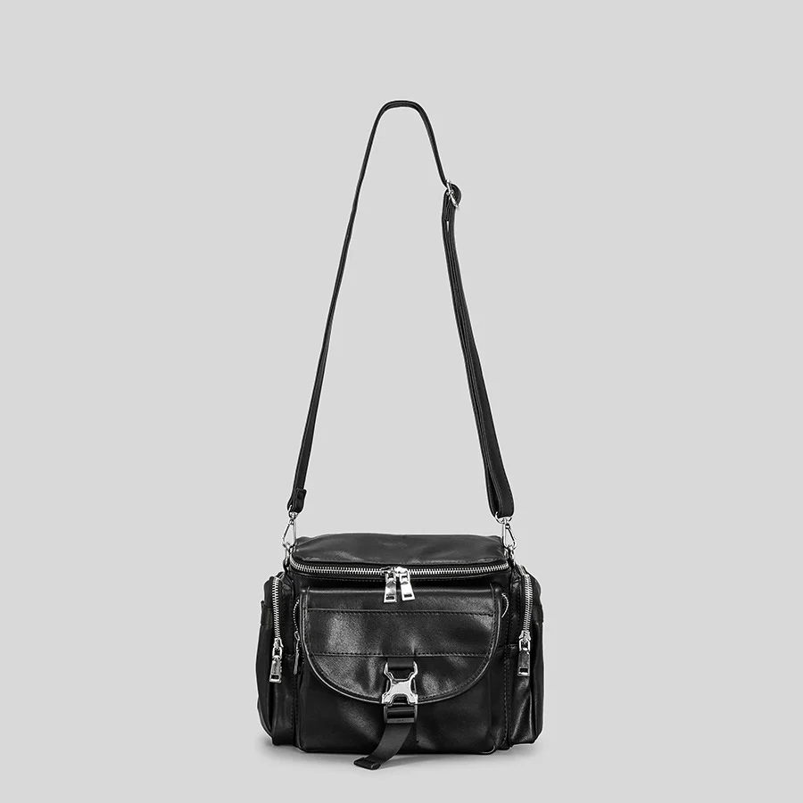 

Vintage Box Women Shoulder Bags Designer Punk Multiple Pockets Crossbody Bag Retro Camera Bag Rock Motorcycle messenger sac 2023