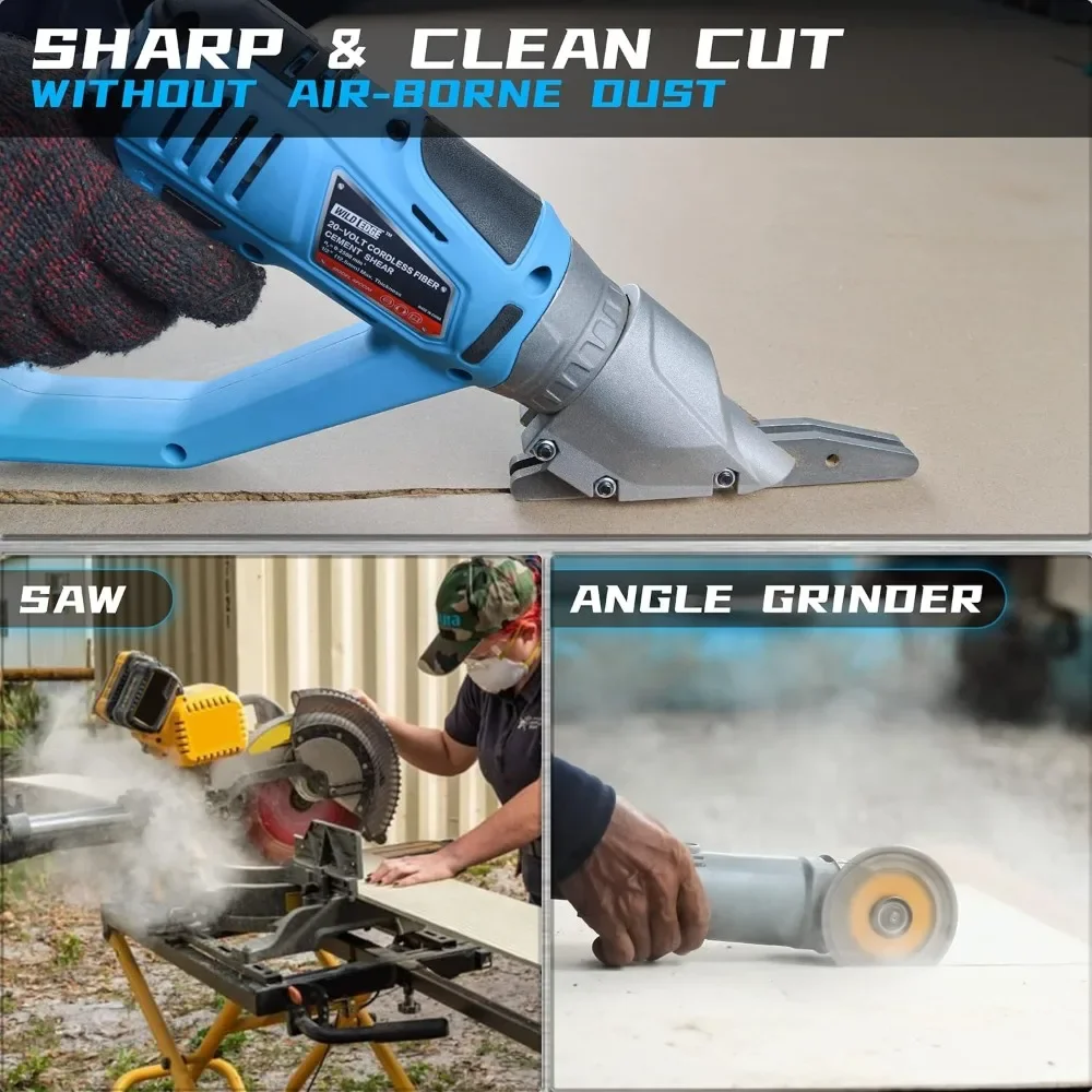 Wild Edge Cordless Cement Board Cutter, 20V Max Battery Powered Hardie Board Cutter Fiber Cement, Tile Board, Backerboard