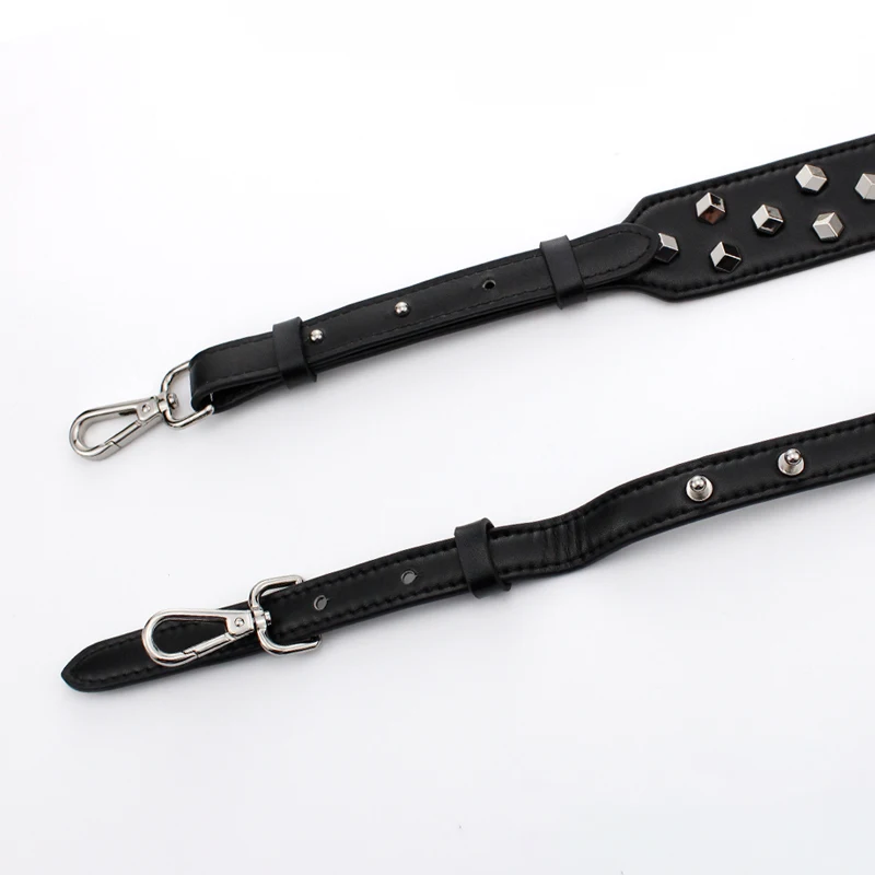 TINBERON Bag Strap For Genuine Leather Adjustable Wide Crossbody Strap Fashion Metal Rivets Bag Accessories Belt Shoulder Straps