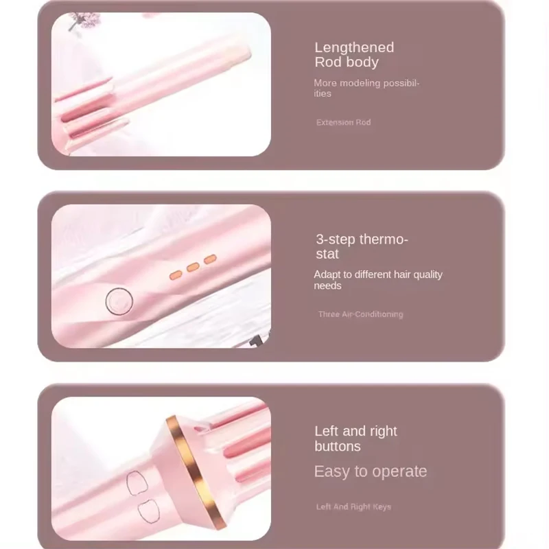 Portable electric Curling Iron 360 Tourmaline Ceramic automatic rotating curling iron professional styling tool