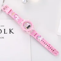Girls Kids Children Cartoon Unicorn Collection Digital Electronic Flash Glow Up Light Colourful Birthday Party Gifts Watches 2